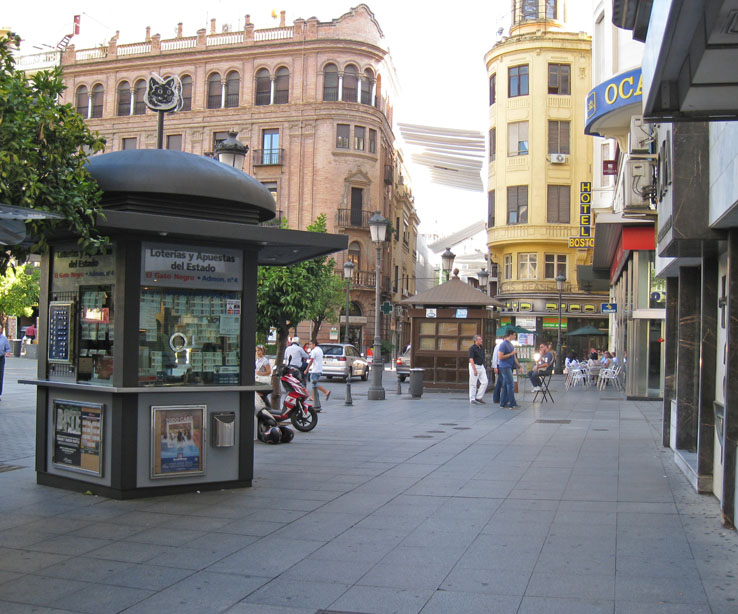 Fotografía Plaza de las Tendillas. Orientación Sur. Parte Oeste de la Plaza.